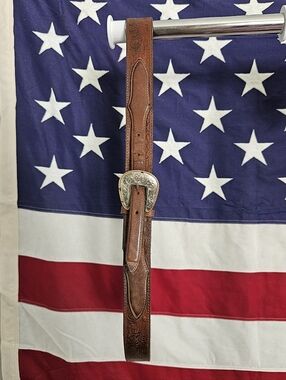 Justin Men’s Leather Western Belt With Buckle Size 44